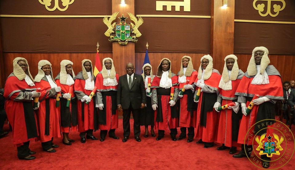 President Akufo-Addo and the newly appointed Justices