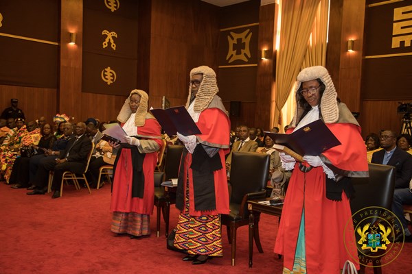Justices Mariama Owusu, Avril Lovelace-Johnson and Justice Gertrude Araba Esaaba Torkornoo