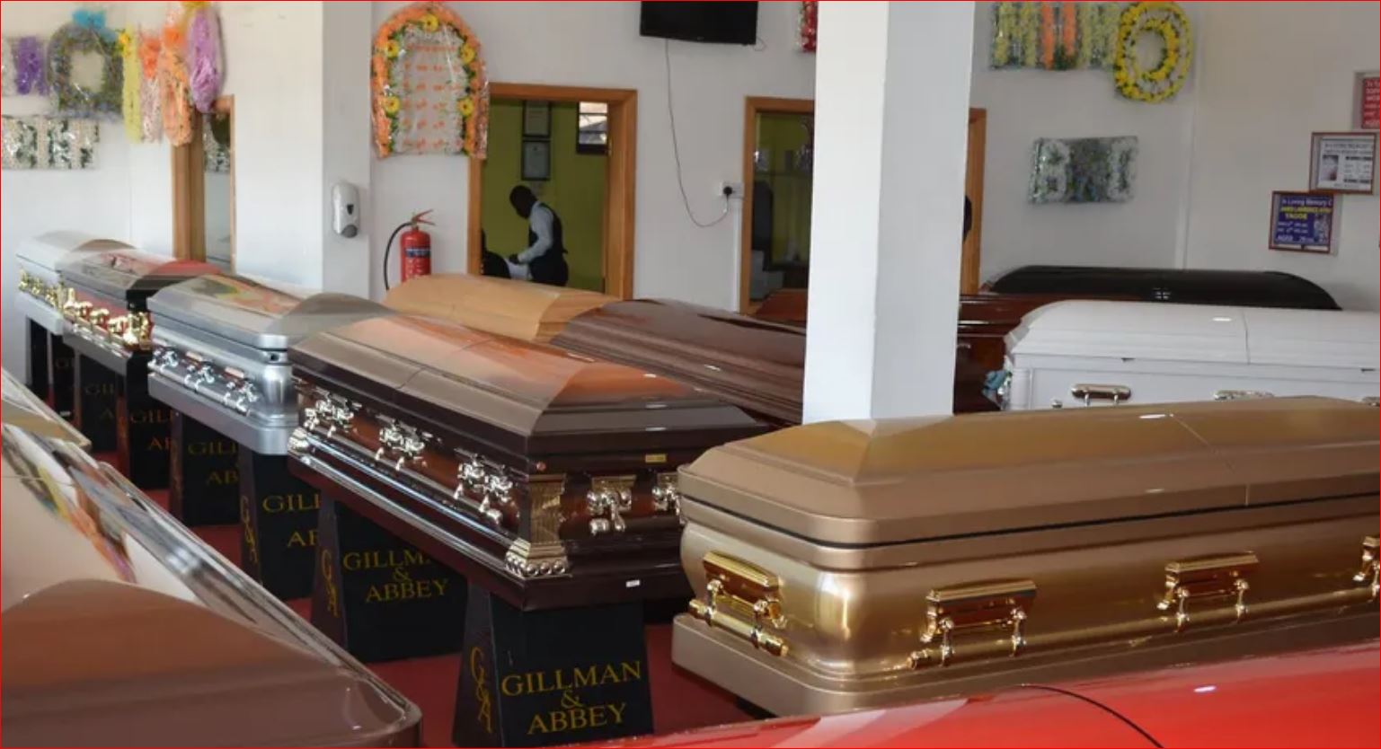 Casket showroom at Gillman and Abbey