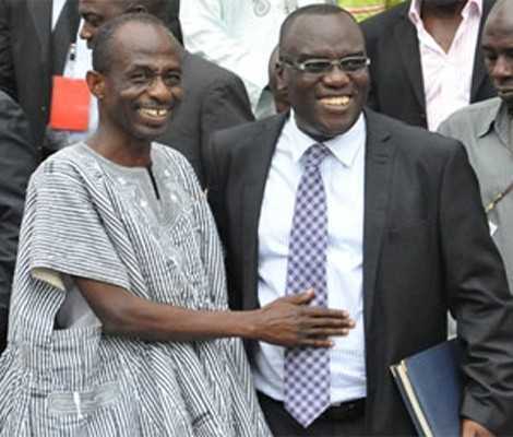 NDC General Secretary Johnson Asiedu Nketia (L) and Sir John (R)