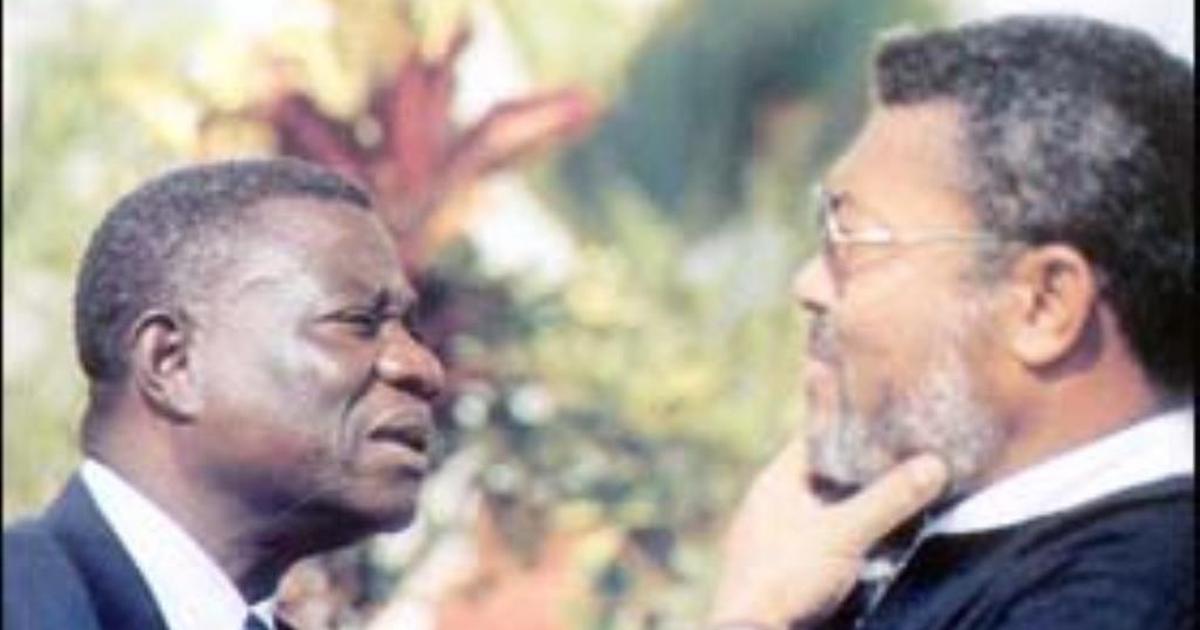 Professor Evans Atta Mills (L) and former President Jerry John Rawlings (R)