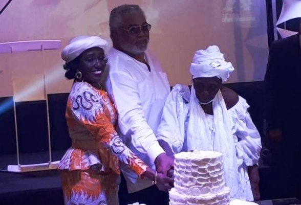 Mr and Mrs Rawlings, and Madam Victora Agbotui