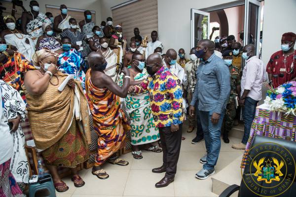President Akufo-Addo interacts with some chiefs