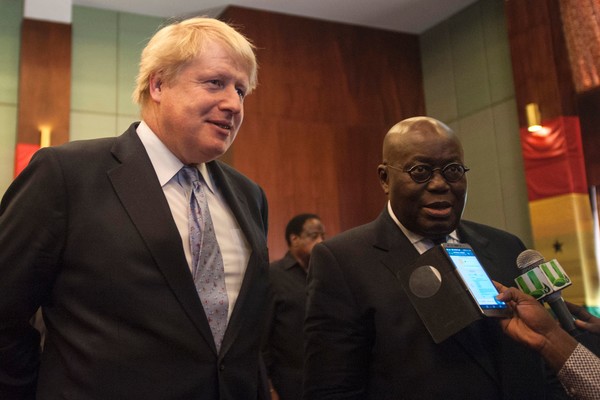 UK Prime Minister Boris Johnson and Ghana President Nana Akufo-Addo