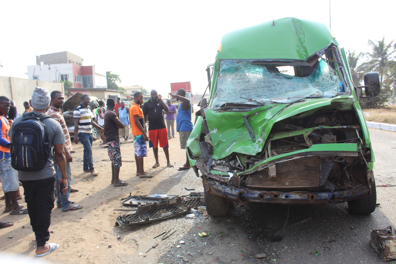 An accident on the beach road on Jan 1, 2021