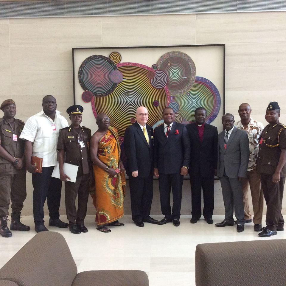Former Prisons Council Members with former US Ambassador to Ghana, Robert P. Jackson 