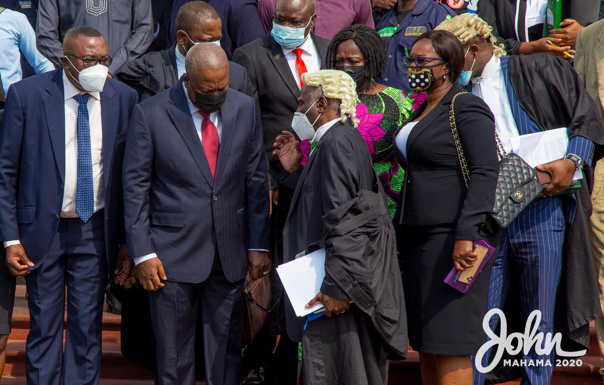 Mrs Bawa Mogtari and the leadership of the NDC at the 2020 election petition hearing 