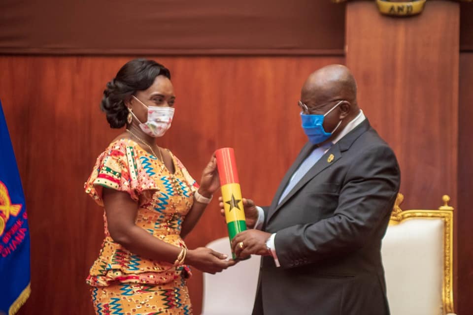 Abena Osei-Asare and President Nana Akufo-Addo