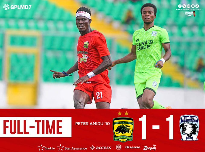 2023/24 Ghana Premier League: Week 7 Match Report- Asante Kotoko share