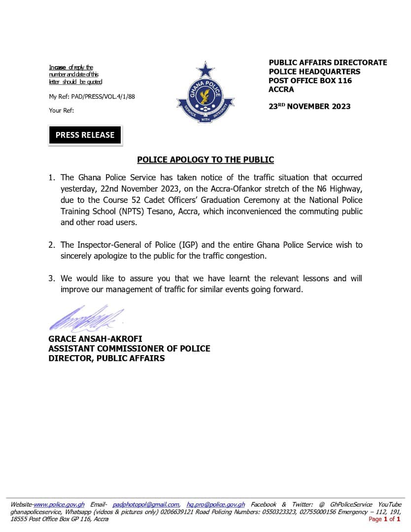 police apology