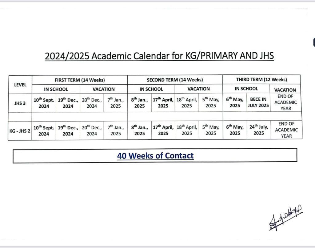 GES releases 2024/25 academic calendar for schools